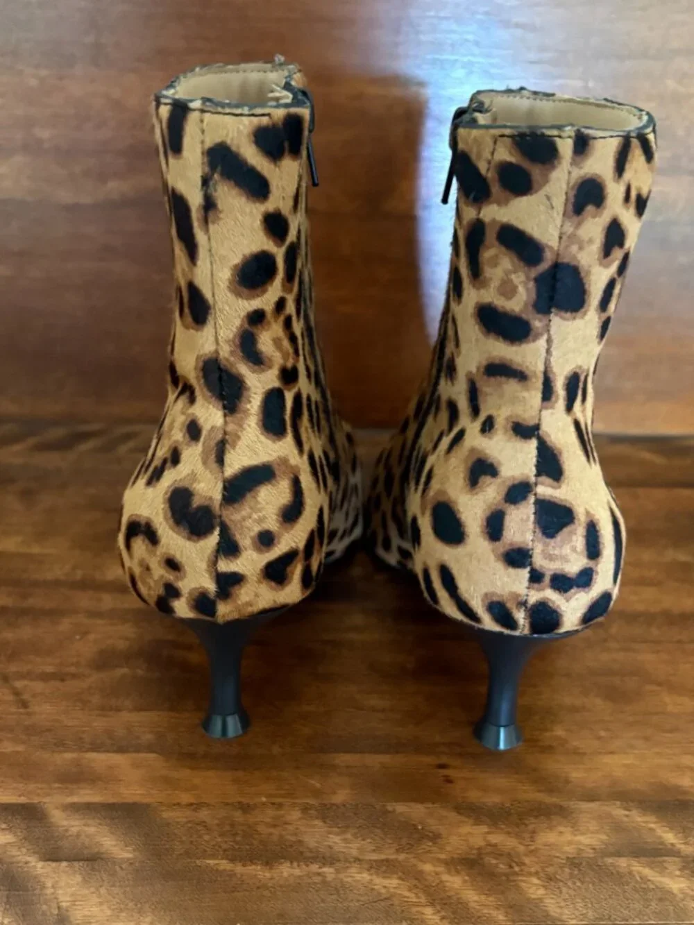 Rachel Zoe Leopard Pointed Toe Kitten Heel Ankle Boots Office Siren Mob Wife 7